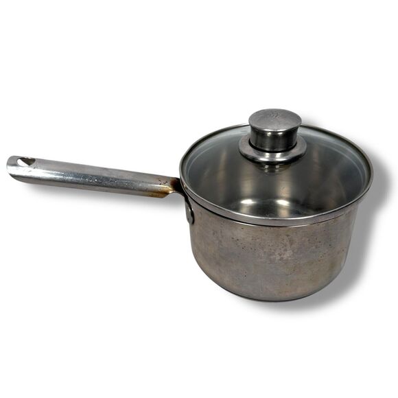 Kuhn Rikon Saucepan with Glass Lid Stainless Steel Cooking Pot Pan Switzerland - Picture 1 of 12